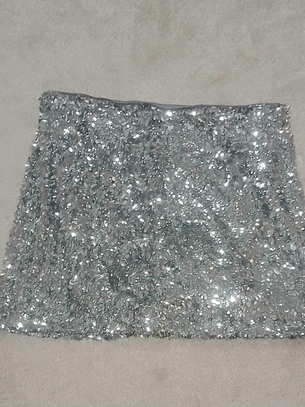 Silver Sequin Mini Skirt - Women's Sparkle Party Skirt